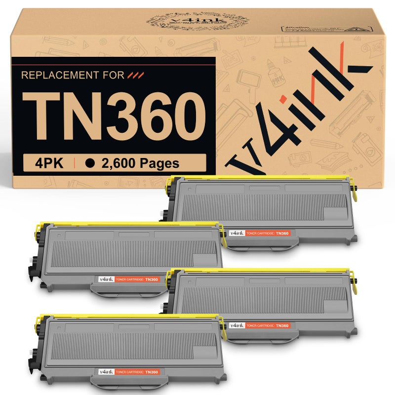 v4ink Compatible Toner Cartridge Replacement for Brother TN360 TN330 Work with HL-2140 HL-2170W DCP-7030 DCP-7040 MFC-7340 MFC-7345N MFC-7440N MFC-7840W Printer, 4-Pack - Image 1